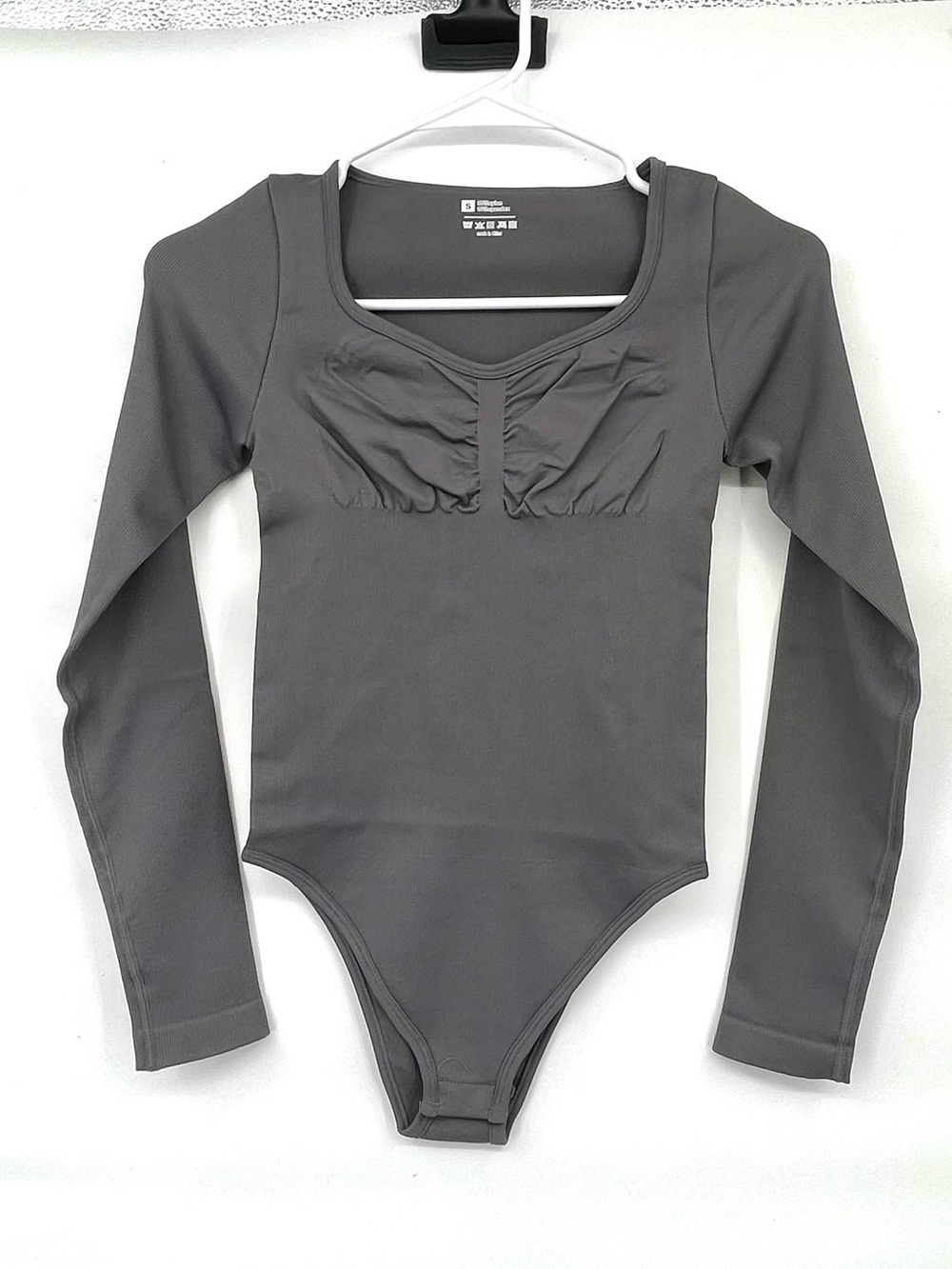 HYZ NWOT gray compression long sleeve athletic bodysuit